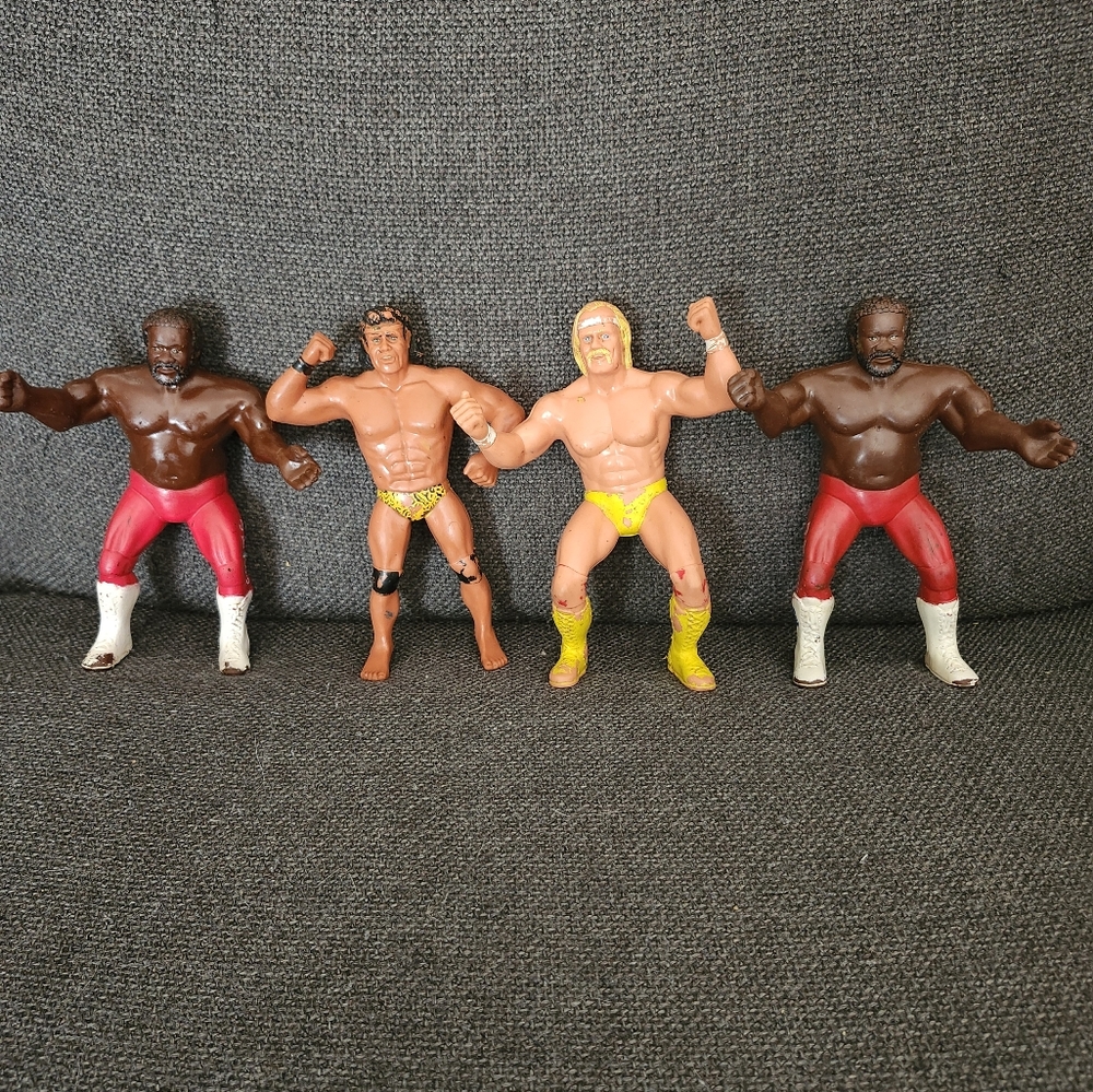 VTG 1984 WWF TITAN LJN Action Figure Rubber 8" Wrestling‎ Lot Of 4